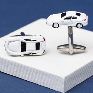 【送料無料】メンズアクセサリ&mdash;　スポーツカーカフスリンクwhite sports car cufflinks｜hokushin