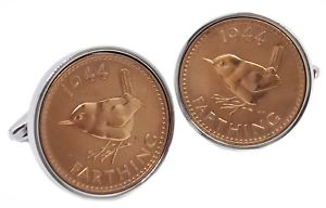【送料無料】メンズアクセサリ―　1944ファージングコインcufflinks directセットmens 74セット1944 farthing coins set in silver setting mens 74 years gift by cufflinks direct