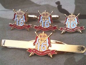【送料無料】メンズアクセサリ&mdash;　クイーンズロイヤルカフスボタンバッジネクタイクリップセット16th 5th queens royal lancers cufflinks, badge, tie clip military gift set｜hokushin