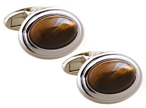 【送料無料】メンズアクセサリ―　タイガーアイオーバルカフスボタンダイレクトカフリンクスhigh quality natural tiger eye stone inlay oval cuff links by cufflinks direct
