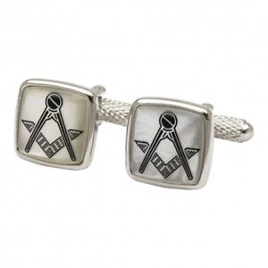 【送料無料】メンズアクセサリ― カフリンクスmother of pearl masonic cufflinks