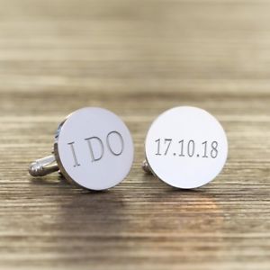 【送料無料】メンズアクセサリ― パーソナライズカフスボタンpersonalised i do wedding cufflinks