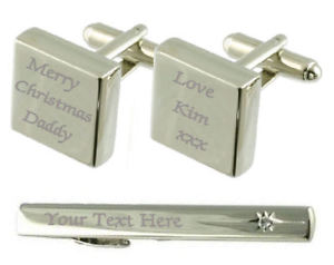 【送料無料】メンズアクセサリ&mdash;　メリークリスマスカフスリンクネクタイピンボックスセットmerry christmas engraved cufflinks tie clip box set｜hokushin