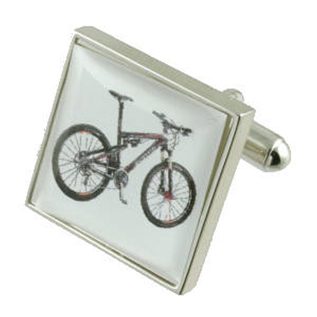 【送料無料】メンズアクセサリ&mdash;　シルバーカフスボタンマウンテンスポーツバイクボックスオンsilver bicycle cufflinks mountain sports bike engraved personalised box｜hokushin
