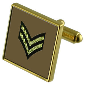 【送料無料】メンズアクセサリ&mdash;　ランクカフスボタンクリスタルタイクリップセットarmy insignia rank corporal goldtone cufflinks crystal tie clip gift set｜hokushin