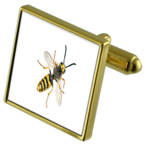 【送料無料】メンズアクセサリ&mdash;　スズメバチカフスボタンクリスタルタイクリップセットhornet goldtone cufflinks crystal tie clip gift set｜hokushin
