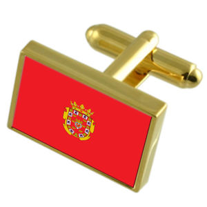 【送料無料】メンズアクセサリ―　ムルシアスペインフラグカフスリンクmurcia city spain gold flag cufflinks engraved box 16,546円