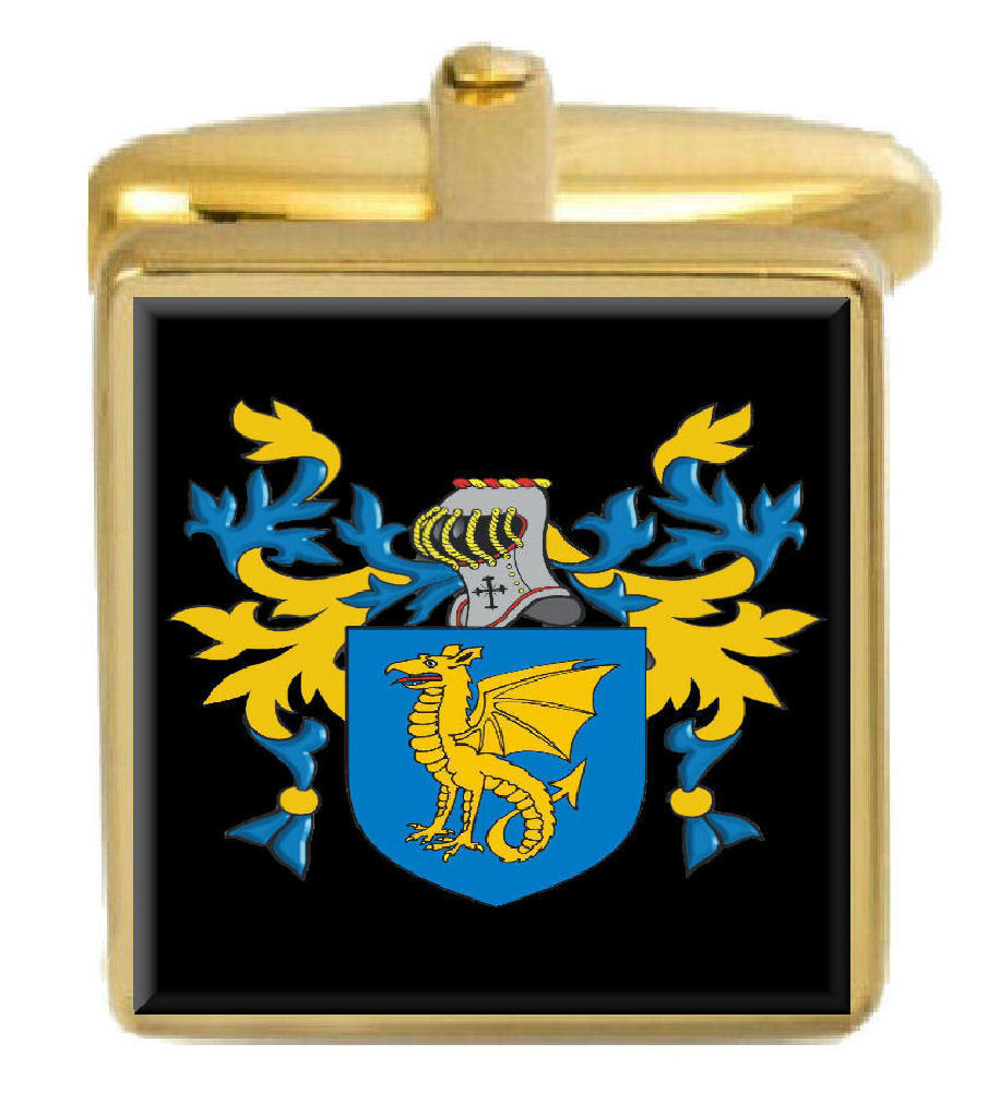 【送料無料】メンズアクセサリ&mdash;　カフスリンクheads england family crest surname coat of arms gold cufflinks engraved box｜hokushin