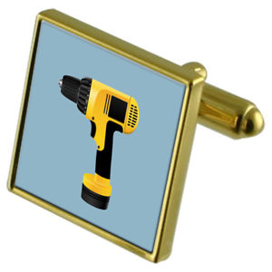 【送料無料】メンズアクセサリ―　ビルダードリルカフスボタンクリスタルタイクリップセットbuilder drill goldtone cufflinks crystal tie clip gift set