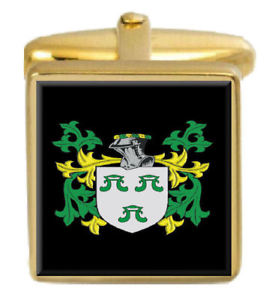 【送料無料】メンズアクセサリ―　イルバートカフスリンクilbert england family crest surname coat of arms gold cufflinks engraved box