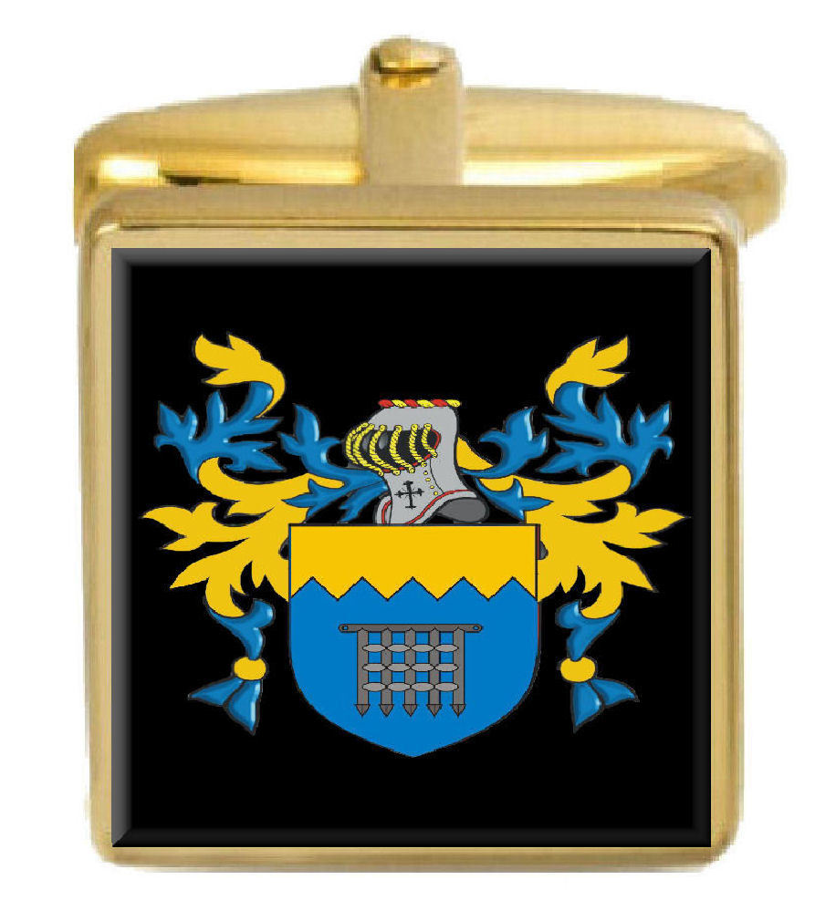 【送料無料】メンズアクセサリ&mdash;　ゴールドカフスリンクbigg england family crest surname coat of arms gold cufflinks engraved box｜hokushin