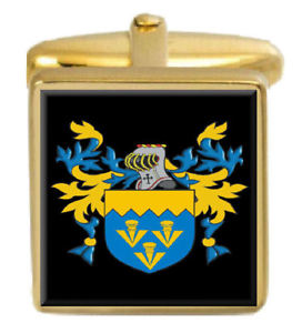 【送料無料】メンズアクセサリ―　レッグカフスリンクlegg england family crest surname coat of arms gold cufflinks engraved box