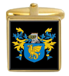 【送料無料】メンズアクセサリ— haineカフスリンクhaine england family crest surname coat of arms gold cufflinks engraved box|hokushin