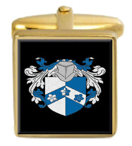 【送料無料】メンズアクセサリ―　アランカフスリンクallen england family crest surname coat of arms gold cufflinks engraved box