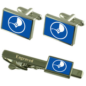 【送料無料】メンズアクセサリ―　ヤップカフスボタンタイクリップマッチングボックスyap flag cufflinks engraved tie clip matching box set