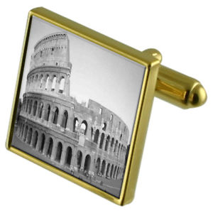【送料無料】メンズアクセサリ&mdash;　ローマコロシアムカフスボタンクリスタルタイクリップセットrome coliseum goldtone cufflinks crystal tie clip gift set｜hokushin