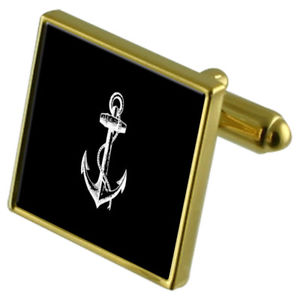 【送料無料】メンズアクセサリ&mdash;　アンカーカフスボタンクリスタルタイクリップセットanchor goldtone cufflinks crystal tie clip gift set｜hokushin