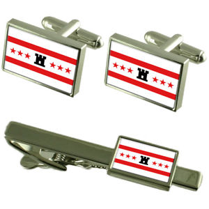 【送料無料】メンズアクセサリ&mdash;　フラグカフスボタンタイクリップマッチングボックスセットdrenthe flag cufflinks tie clip matching box gift set｜hokushin
