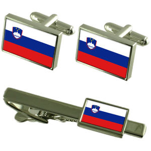 【送料無料】メンズアクセサリ&mdash;　スロベニアカフスボタンタイクリップマッチングボックスセットslovenia flag cufflinks tie clip matching box gift set｜hokushin 16,086円