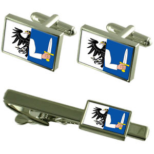 【送料無料】メンズアクセサリ&mdash;　フラグカフスボタンタイクリップマッチングボックスセットconnacht flag cufflinks tie clip matching box gift set｜hokushin