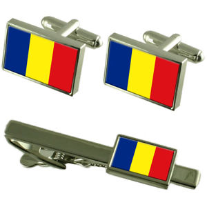 【送料無料】メンズアクセサリ―　フラグカフスボタンタイクリップマッチングボックスセットromnia flag cufflinks tie clip matching box gift set