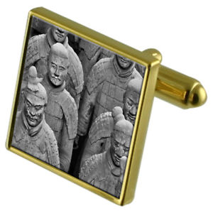 【送料無料】メンズアクセサリ&mdash;　テラコッタカフスボタンクリスタルタイクリップセットteracotta china army goldtone cufflinks crystal tie clip gift set｜hokushin 17,235円
