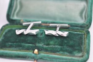 【送料無料】メンズアクセサリ&mdash;　ビンテージスターリングシルバーアールデコデザインカフリンクスvintage sterling silver cufflinks with an art deco design b703｜hokushin