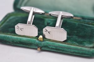 【送料無料】メンズアクセサリ&mdash;　ビンテージアールデコデザインスターリングシルバーカフリンクスvintage sterling silver cufflinks with an art deco design b831｜hokushin