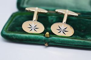 【送料無料】メンズアクセサリ&mdash;　ビンテージアールデコゴールドプレートスターリングシルバーカフリンクスvintage art deco sterling silver cufflinks with a 9ct gold plate b245｜hokushin