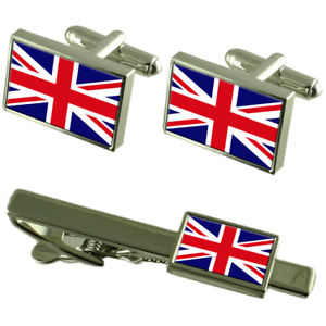 【送料無料】メンズアクセサリ― カフスボタンタイクリップマッチングボックスセットbritain flag cufflinks tie clip matching box gift set