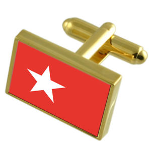 【送料無料】メンズアクセサリ― マーストリヒトシティオランダゴールドフラッグカフスボタンボックスmaastricht city netherlands gold flag cufflinks engraved box