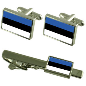 【送料無料】メンズアクセサリ―　エストニアカフスボタンタイクリップマッチングボックスセットestonia flag cufflinks tie clip matching box gift set 17,005円