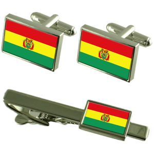 【送料無料】メンズアクセサリ&mdash;　ボリビアカフスボタンタイクリップマッチングボックスセットbolivia flag cufflinks tie clip matching box gift set｜hokushin