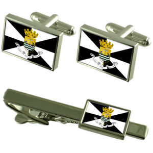 【送料無料】メンズアクセサリ―　リスボンポルトガルカフスボタンタイクリップボックスセットlisbon portugal flag cufflinks tie clip box gift set