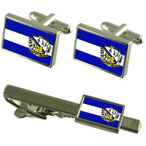【送料無料】メンズアクセサリ&mdash;　シティミナスジェライスカフスボタンタイクリップボックスセットitueta city minas gerais state flag cufflinks tie clip box gift set｜hokushin