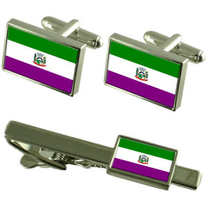 【送料無料】メンズアクセサリ&mdash;　シティエスピリトサントカフスボタンタイクリップボックスセットmantenopolis city espirito santo state flag cufflinks tie clip box gift set｜hokushin 16,316円