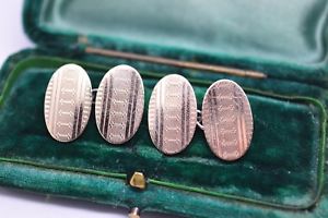 【送料無料】メンズアクセサリ―　ビンテージアールデコスターリングシルバーゴールドプレートカフリンクスvintage art deco sterling silver cufflinks with a 9ct gold plate b38