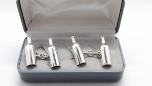 【送料無料】メンズアクセサリ―　フィリップワインボトルカフリンクスsterling silver wine bottle cufflinks made by philip kydd, fully hallmarked