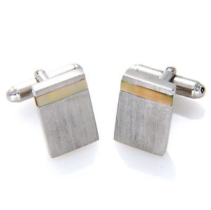 【送料無料】メンズアクセサリ―　スターリングパールサテンカフスボタンメンズ925 sterling silver yellow mother of pearl satin finish cufflinks mens gift 16,786円