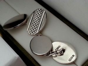 【送料無料】メンズアクセサリ―　ローソンボックスヘビーチェーンスターリングシルバーカフリンクスhallmarked sterling silver cufflinks by lawson ward and g, heavy chain with box