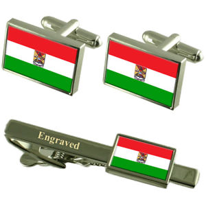 【送料無料】メンズアクセサリ―　エクアドルカフスボタンタイクリップセットazogues city ecuador flag cufflinks engraved tie clip set