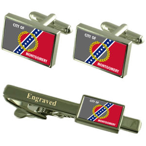 【送料無料】メンズアクセサリ&mdash;　モントゴメリーアメリカカフスボタンタイクリップセットmontgomery city usa flag cufflinks engraved tie clip set｜hokushin