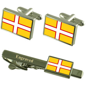 【送料無料】メンズアクセサリ―　ドーセットカウンティカフスボタンタイクリップセットdorset county england flag cufflinks engraved tie clip set