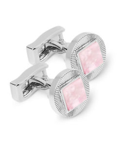 【送料無料】メンズアクセサリ―　サークルピンクカフリンクスtmlewin textured circle pink stone cufflinks