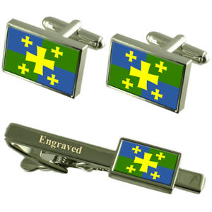 【送料無料】メンズアクセサリ―　シティグルジアカフスボタンタイクリップセットkutaisi city georgia flag cufflinks engraved tie clip set