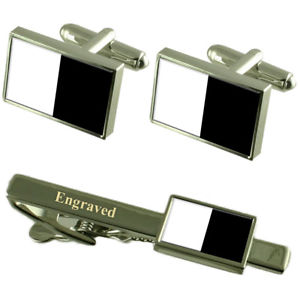 【送料無料】メンズアクセサリ―　メッツフランスフラグカフスリンクネクタイピンセットmetz city france flag cufflinks engraved tie clip set