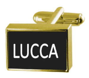【送料無料】メンズアクセサリ―　カフリンクスマネークリップルッカengraved money clip with cufflinks name lucca