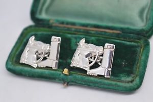【貨物輸送無料】メンズ佩び物― ビンテージスターリングシルバーカフリンクスvintage sterling silver cufflinks with a horse equestrian design b667