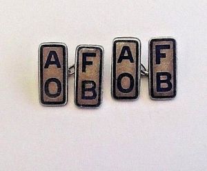 【貨物輸送無料】メンズ付属物― ビンテージシルバーエナメルカフスボタンvintage silver enamel cufflinks ancient order of froth blowers aofb c1920s