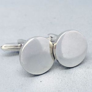 【貨物輸送無料】メンズ添え物― メンズフォーマルスターリングシルバーラウンドプレーンカフリンクmens formal 925 sterling silver round plain cufflinks     b296